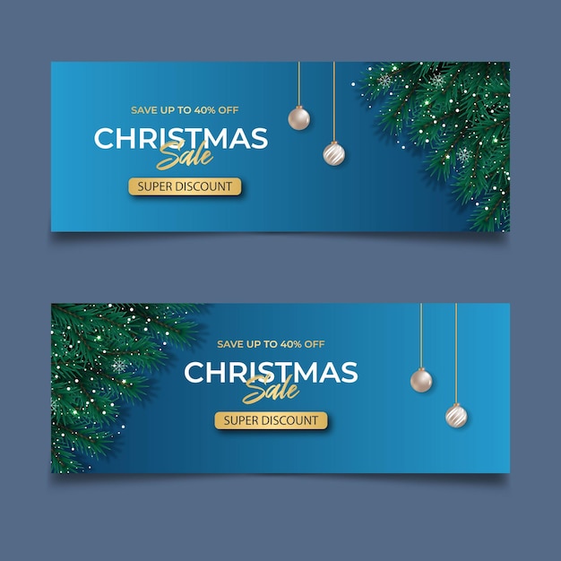 Premium Vector | Christmas cover sale post with blue background pine ...