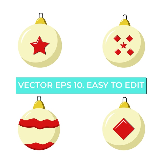 Christmas Crystal Ball with yellow and red crystal balls. vector eps 10. easy to edit