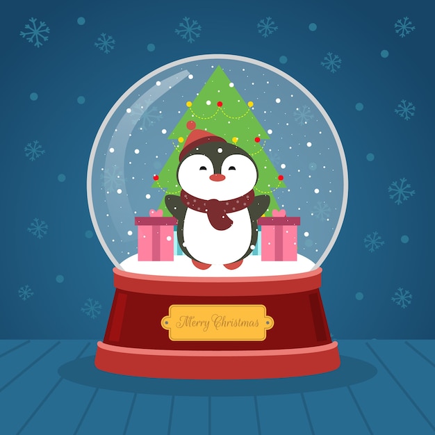 Рождественский хрустальный пингвин