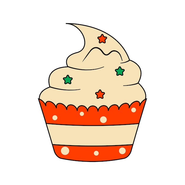 Christmas Cupcake Decorative Element