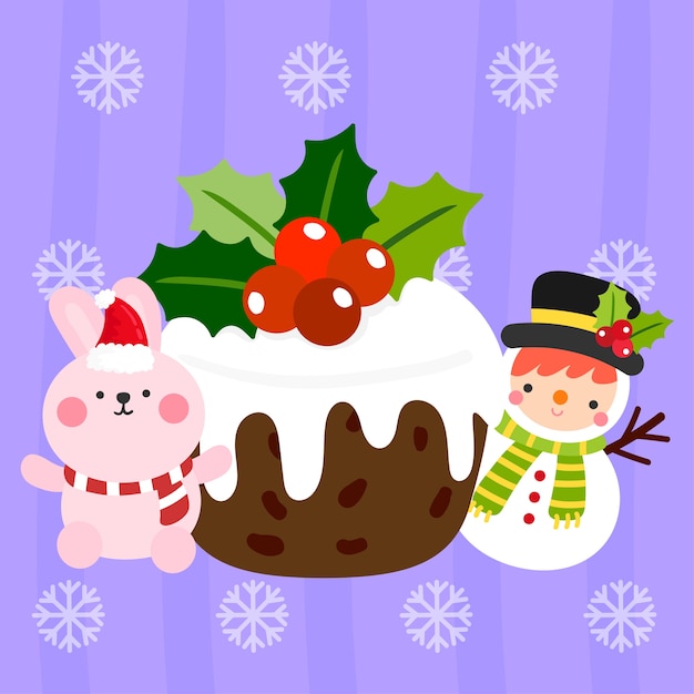 Christmas cupcake vector.