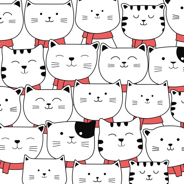 Christmas cute baby cat pattern