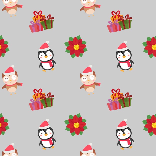 Christmas cute characters pattern