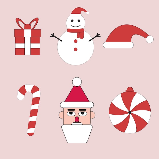 Vector christmas cute element illustration collection