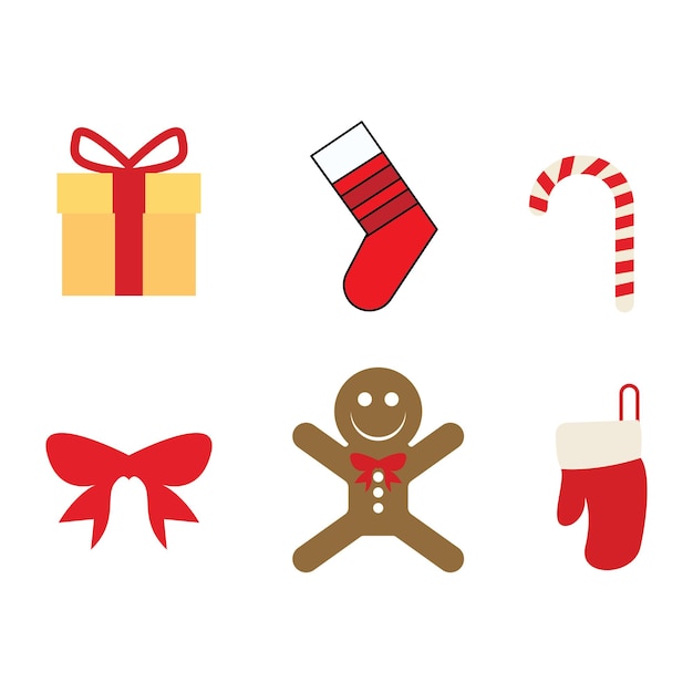 Christmas cute icon vector illustration template design logo