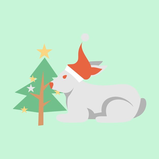 Рождественский милый кролик