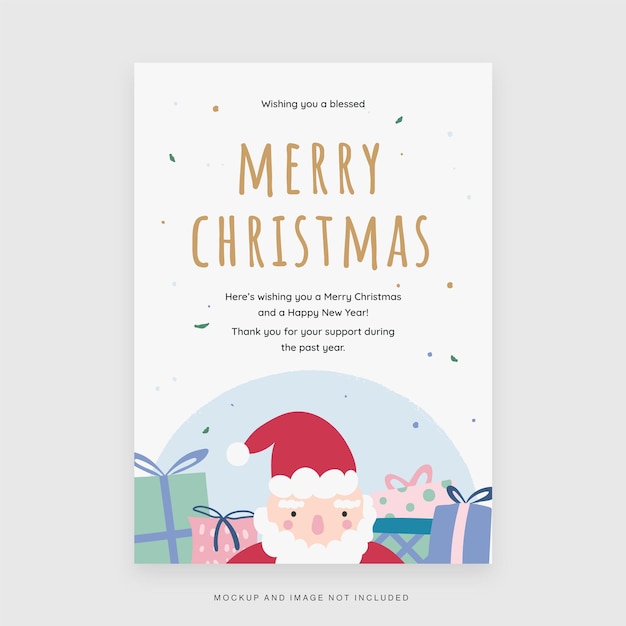 Christmas Cute Santa Claus Flyer Template in Vector