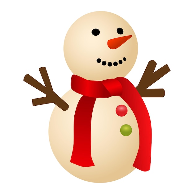 Christmas cute snowman icon with scarf