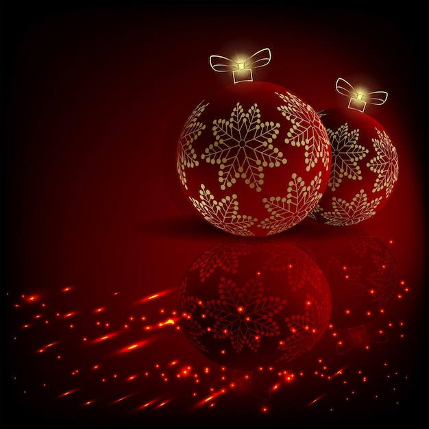 Christmas dark red design with balls