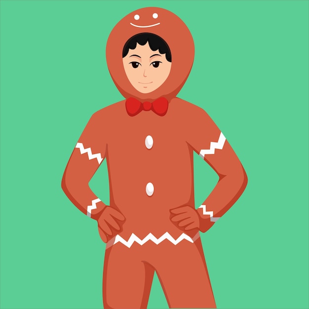 Vector christmas day costume cookies character design illustration