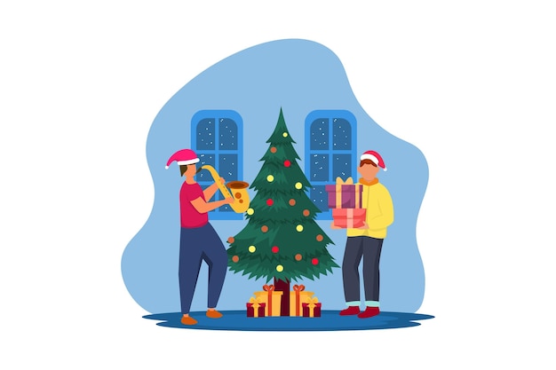 Christmas Day Preparation Flat Design