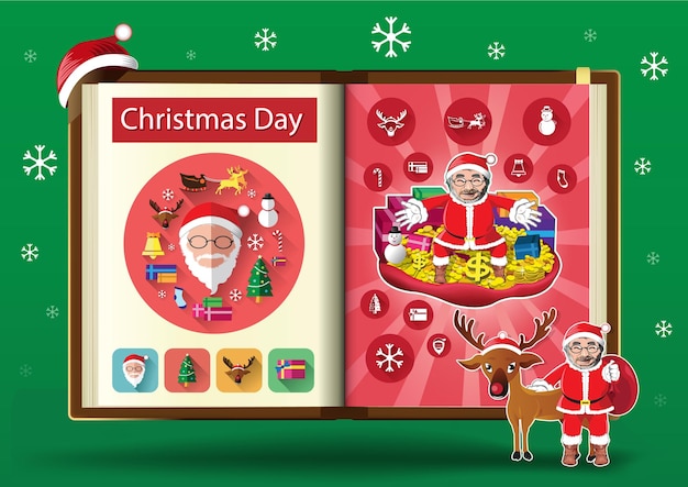 ベクトル ノートブックページのベクトル図に設定されたクリスマスの日