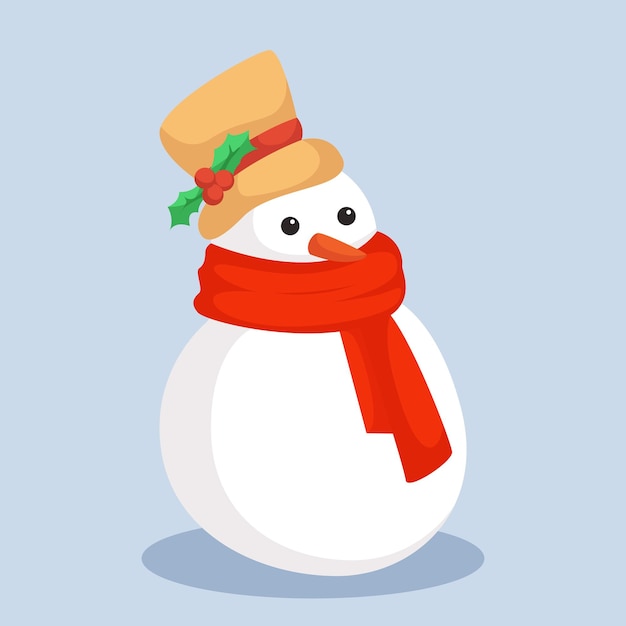 Christmas Day Snowman Character Design Illustration