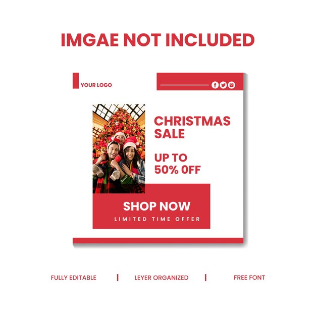 Vector christmas day social media post template