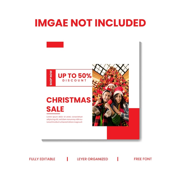 Vector christmas day social media post template