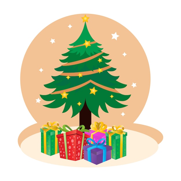 Vector christmas day tree free download