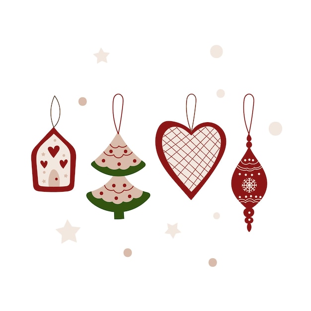 Vector christmas decor clipart.  vector illustration.