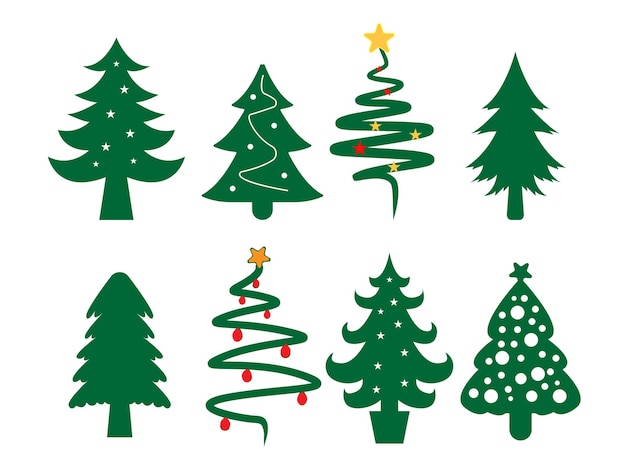 Christmas decorated tree design bundle