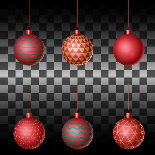 Vector christmas decoration elements xmas red ball vetor