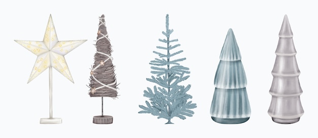 クリスマスの装飾の置物の木と星