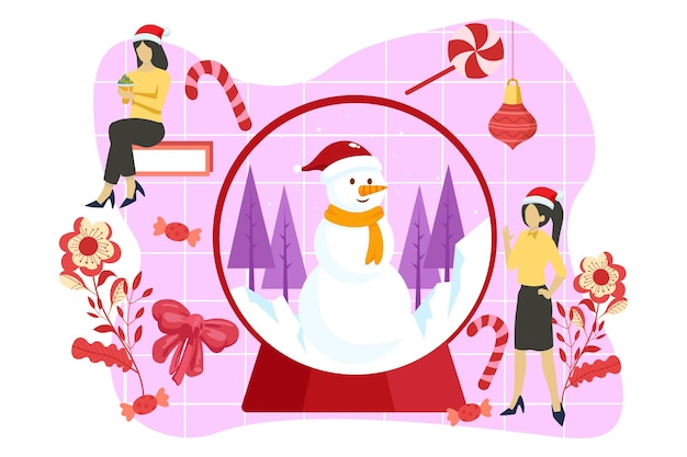 Vector christmas decoration flat design illustration