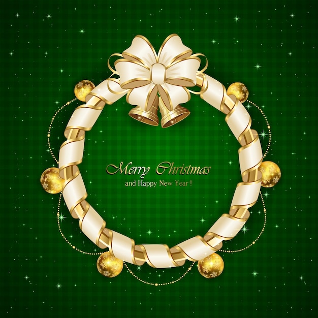 Christmas decoration on green background