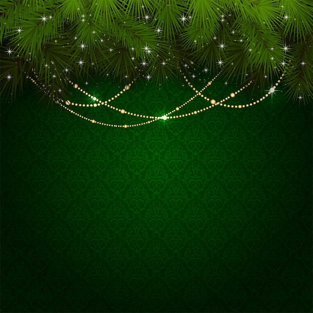 Christmas decoration on green wallpaper