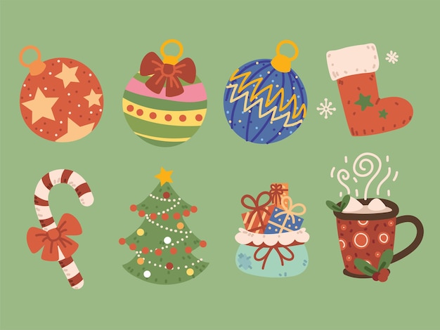 Christmas decoration icons