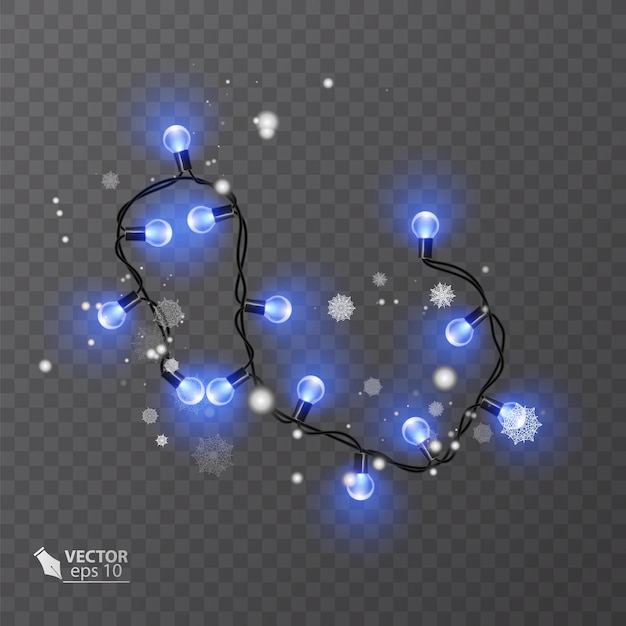 Christmas decoration lights effects design elements Glowing lights for Holiday greeting card design