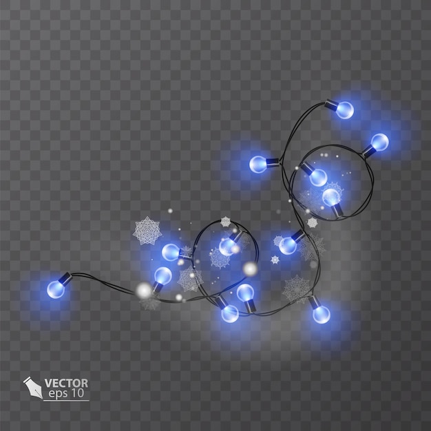 Christmas decoration lights effects design elements Glowing lights for Holiday greeting card design