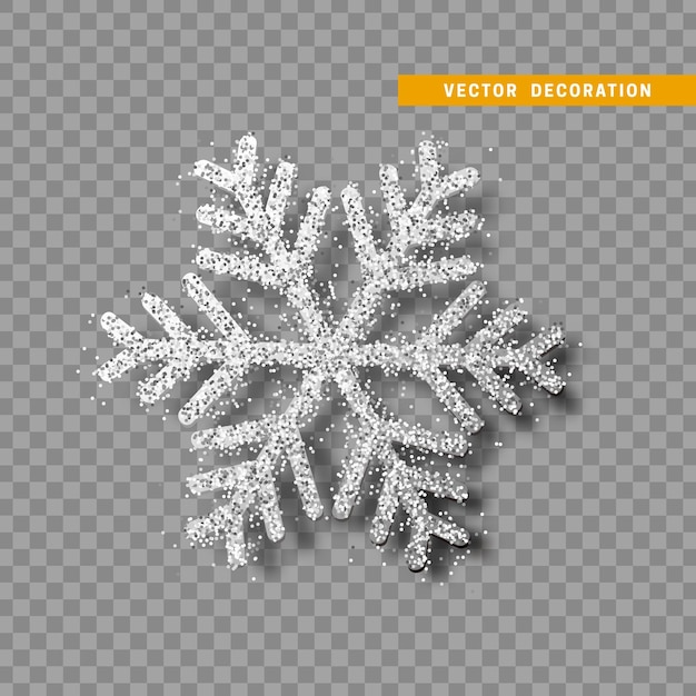 Premium Vector  Vector glitter white snowflake