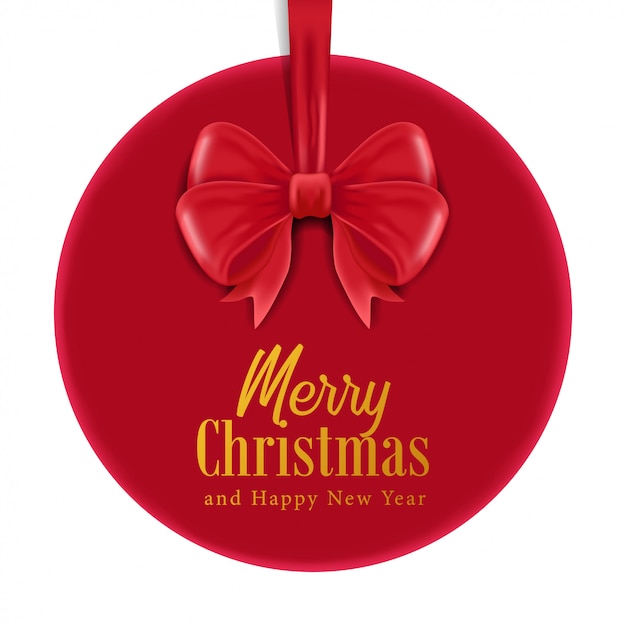 Vector christmas decoration template with red ribbon