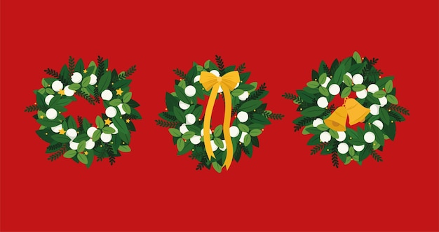 Vector christmas decoration vector flower wreth