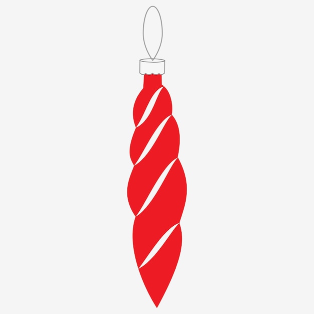 Christmas decorations for the tree, red with white, white background