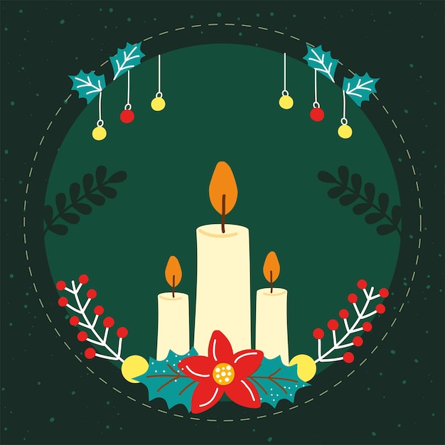 Vector christmas decorative candles