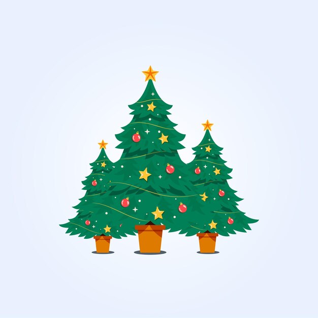 Decorativo di natale albero di natale logo design elemento icona vettore buon natale