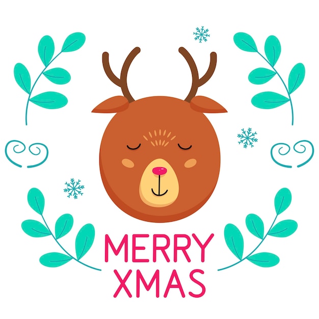 Christmas deer cartoon character