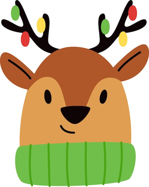 Vector christmas deer head