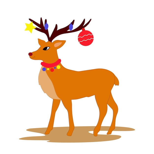 Vector christmas deer illustration