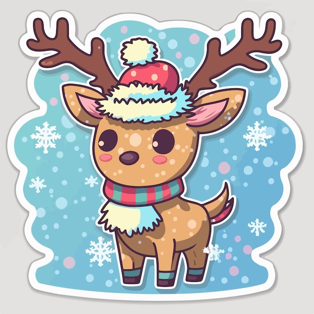 Christmas deer sticker xmas reindeer character stickers Newyear collection