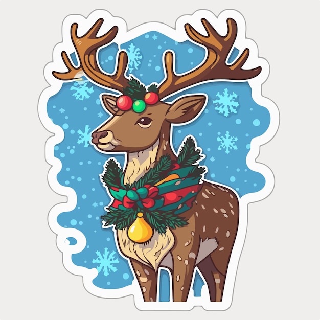 Christmas deer sticker xmas reindeer stickers decoration Winter collection