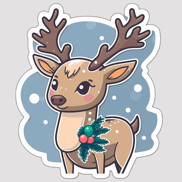 Christmas deer sticker xmas reindeer stickers pack Winter collection