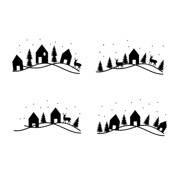 Christmas deer village design