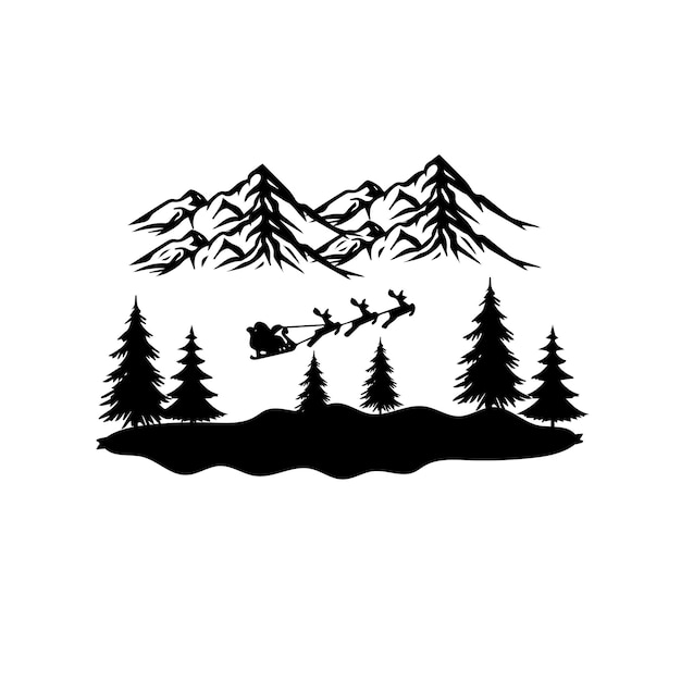 クリスマスの鹿の村のデザイン