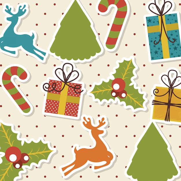 christmas design over dotted background vector illustration