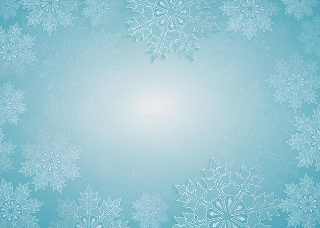 Christmas design light blue color with elegant white snowflakes