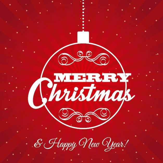 Christmas design over red  background vector illustration