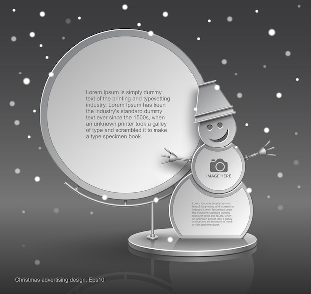 Design natalizio, pupazzo di neve