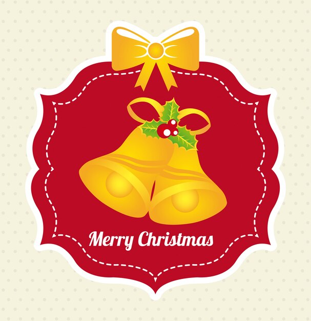 Vector christmas design over white  background