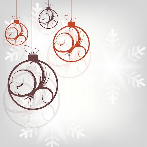 Christmas design with beautiful balls with abstract pattern